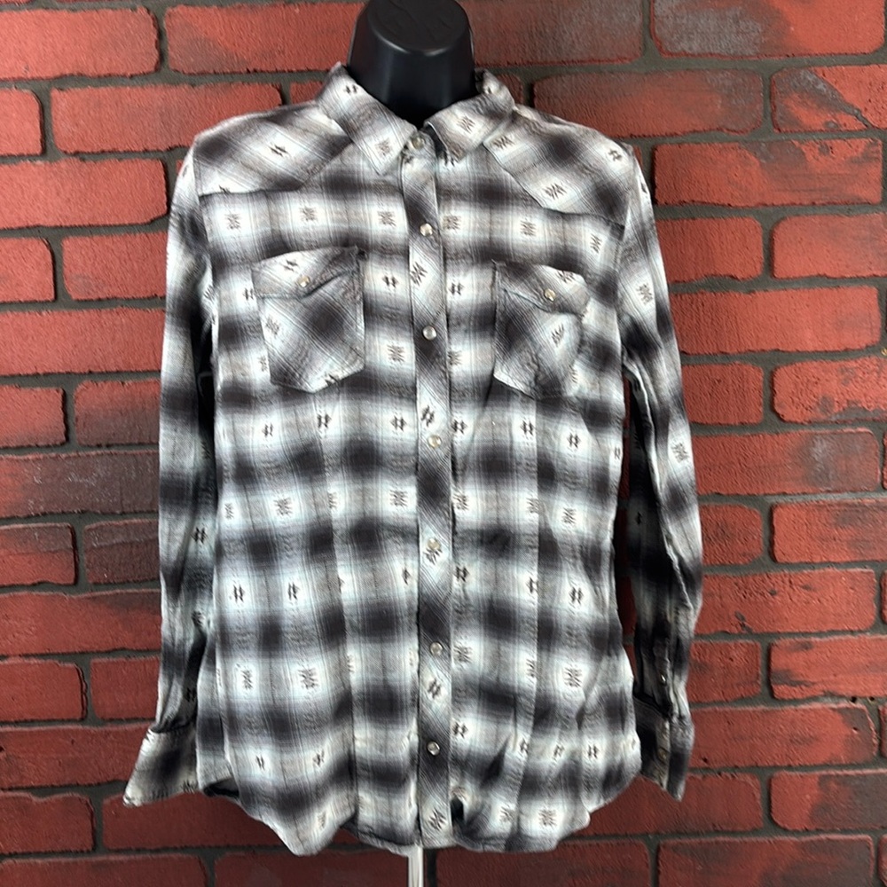 Bit & Bridle Shirt‎ Womans Medium Plaid Button Down